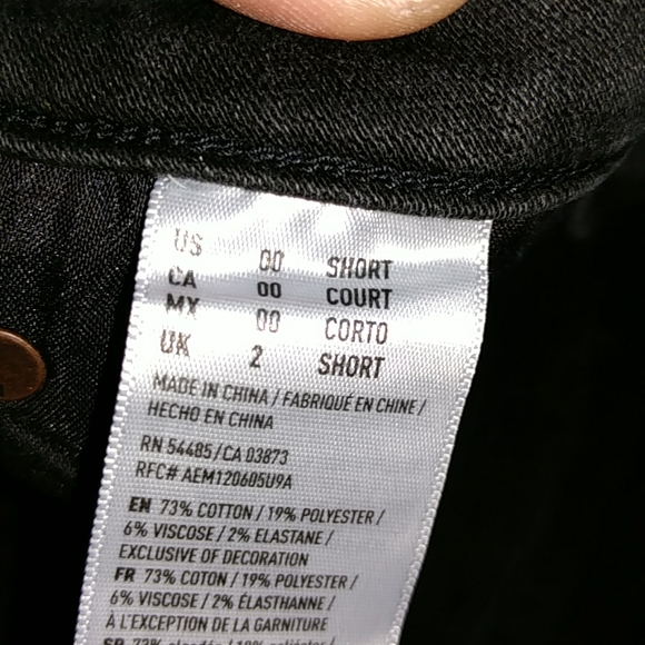 Black jeans American eagles  size 2 short - Picture 4 of 6